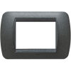 Living International - Grafiti plate in black graphite metal 3 places