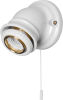Curved porcelain wall spot with ring nut and chain switch
