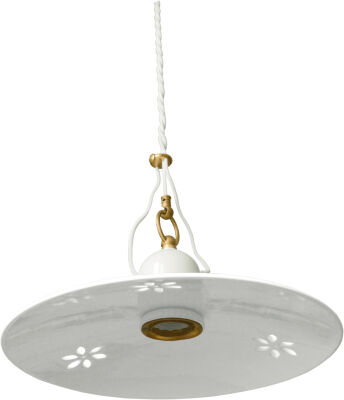 Porcelain chandelier with perforated plate ø 30 and rosette
