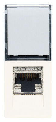 White Linea - shielded RJ45 data transmission socket