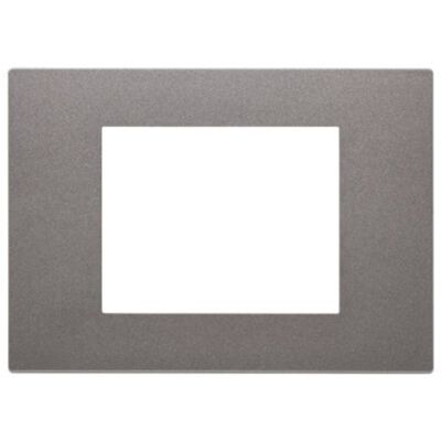 Linea - Placa metálica de 3 módulos