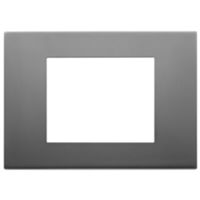 Linea - 3-module satin stainless steel plate