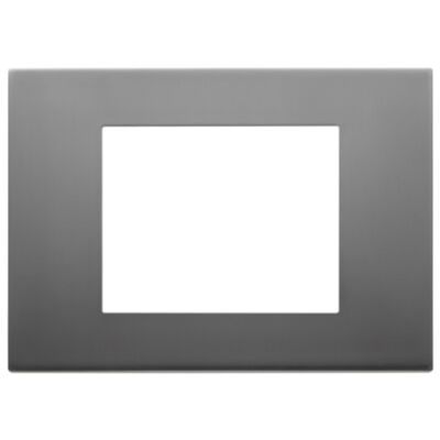 Linea - 3-module satin stainless steel plate