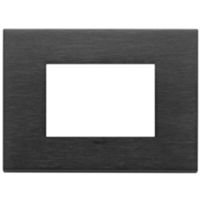 Vimar 22653.13 Eikon - Placa 3 módulos negro cepillado