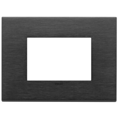 Vimar 22653.13 Eikon - Plaque noire brossée 3 modules