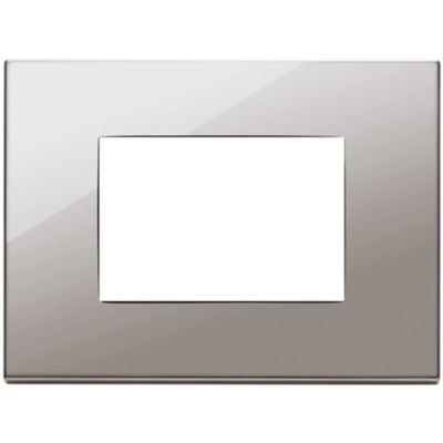 Vimar 22653.83 Eikon - Placa cromada negra 3 módulos