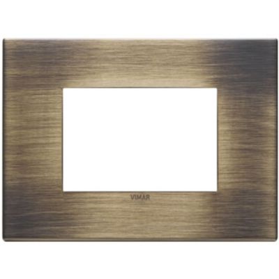 Vimar 22653.87 Eikon - placa 3 módulos cepillado antiguo