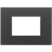 Vimar 22653.73 Eikon - Placa 3 módulos negro satinado