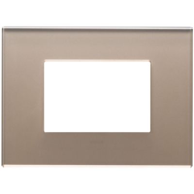 Vimar 22653.77 Eikon - Placa opal marrón 3 módulos