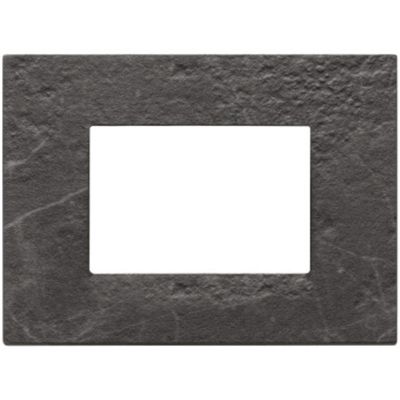 Vimar 22653.53 Eikon - placca 3 moduli nero manquina