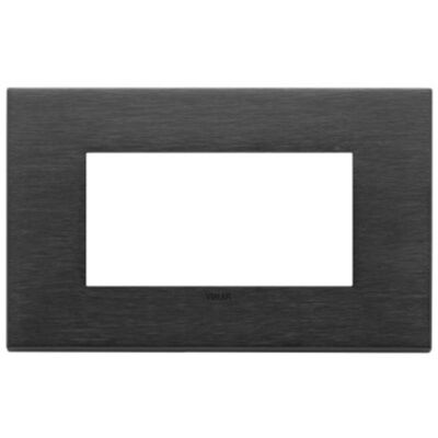 Vimar 22654.13 Eikon - Placa 4 módulos negro cepillado