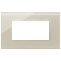 Vimar 22654.72 Eikon - Placa 4 módulos en cáñamo blanco