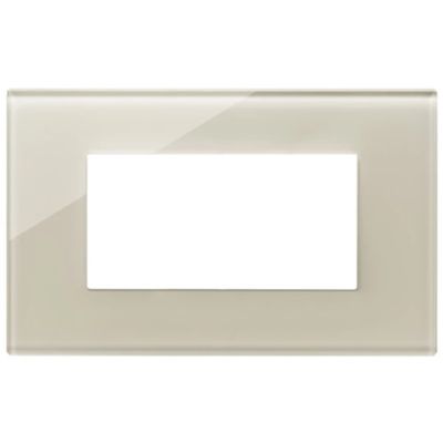 Vimar 22654.72 Eikon - Placa 4 módulos en cáñamo blanco