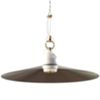 Lustre à suspension classique plat en cuivre antique des années 40