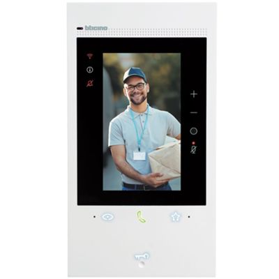 BTicino 344842 2Fili - Interphone vidéo Wi-Fi Alexa 300EOS blanc