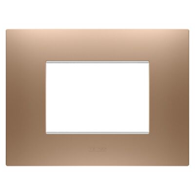 Gewiss GW16003CS Chorus - Placa de cobre ligero de 3 módulos