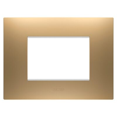Gewiss GW16003SG Chorus - Placa de oro de 3 módulos
