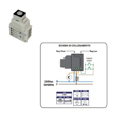 Tecnel TE3795NTPRNK - sensor interruptor de luz