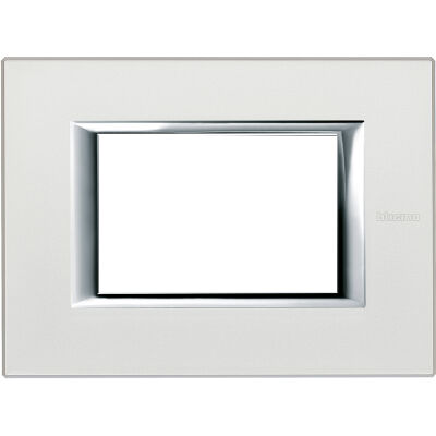 BTicino HA4803SAN Axolute - Plaque argent 3 modules