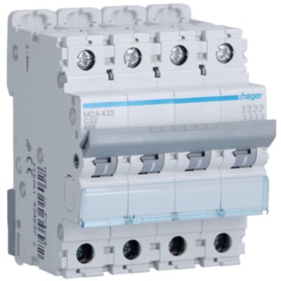 Disjoncteur Hager MCA432 - 4P C32 6KA 4M