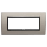 Gewiss GW16206WS Chorus - Placa lavy de aluminio cepillado 6 módulos