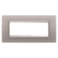 Gewiss GW16206GP Chorus - Placa gris perla 6 módulos