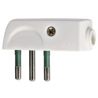 Enchufe pequeño blanco de 90°