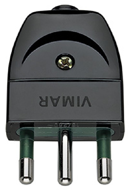 2P+E 16A S17 axial plug black