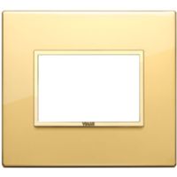 Vimar 21653.G09 Eikon - Placa 3 módulos en oro total brillante