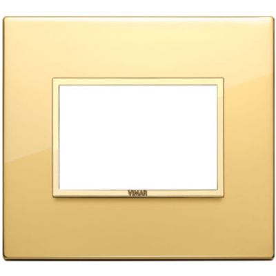 Vimar 21653.G09 Eikon - 3-module plate in shiny total gold