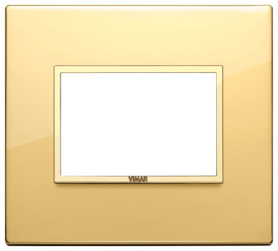 Vimar 21653.G09 Eikon - 3-module plate in shiny total gold