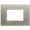 Vimar 19953.08 Arke Fit - Placa de acero cepillado 3 módulos