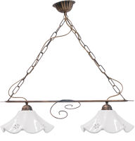 Lustre ALBA 2 lumières avec cloche en porcelaine ø 27