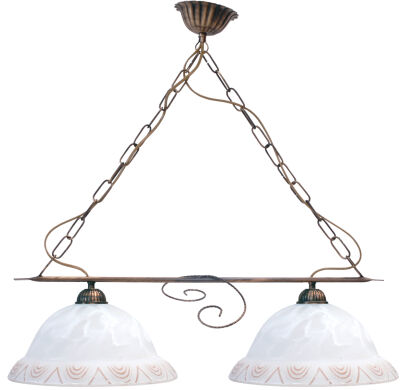 Lustre ALBA 2 lumières avec cloche en verre ø 30