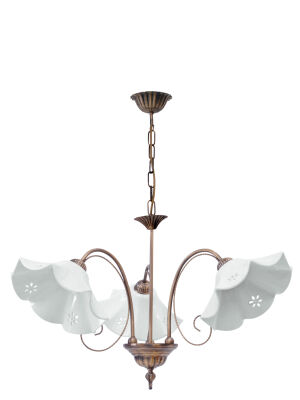 ALBA 3-light chandelier with porcelain plate ø 27