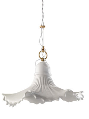 Porcelain chandelier with handkerchief plate ø 29 and rosette