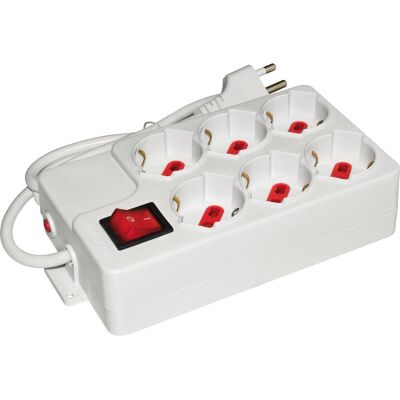 Arteleta RL.4006 - power strip with 6 SQUARE sockets white