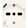 White Linea - 16A universal socket + USB C
