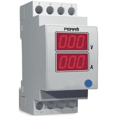 Perry 1SDSD02AV/2 - Ampèremètre et voltmètre 2 DIN