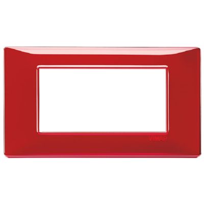 Plana - placca in tecnopolimero 4 posti reflex rubino
