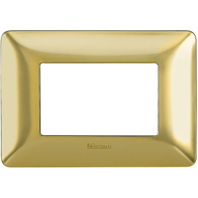 Matix - Placa de tecnopolímero Galvánica de 3 plazas color oro satinado
