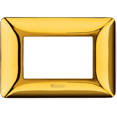 Matix - Placa de tecnopolímero Galvánica de 3 plazas en color oro brillante