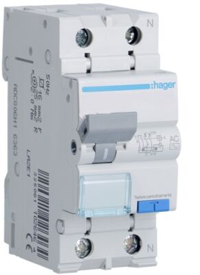 Hager ADC810H - RCCB 1P+N C10 0.03A AC