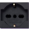 Ave 45390/15TS Noir - 2P+E 10/16A bypass Schuko socket