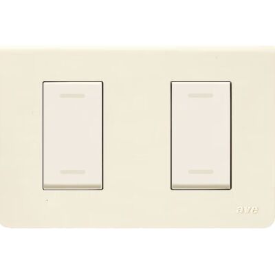 Ave 45P62 Blanc 45 - Plaque de recouvrement 2 modules blanc blanc