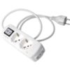 Multiple socket with switch and 1.5 m cable, German plug and 2 universal sockets and 1 bypass