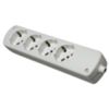 Multiple socket with 4 white CABLY universal sockets
