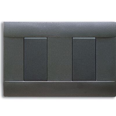 Ave 45P002GN Sistema 45 - 2-module cover plate in noir grey