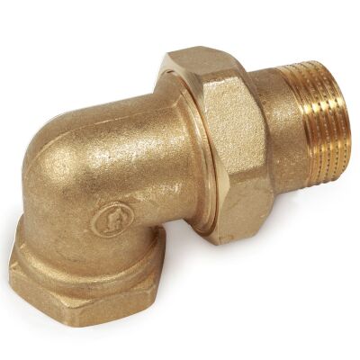 Giacomini R19Y006 - Racor curvo 90° en tres piezas F/M 1 1/4