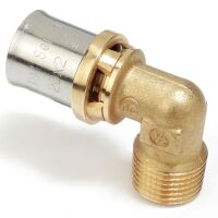 Giacomini RM127Y047 - Racor curvo macho 90° 3/4 x (20 x 2)
